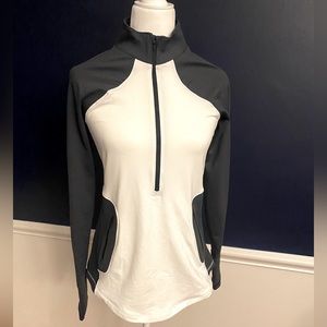 White and gray cold gear pullover